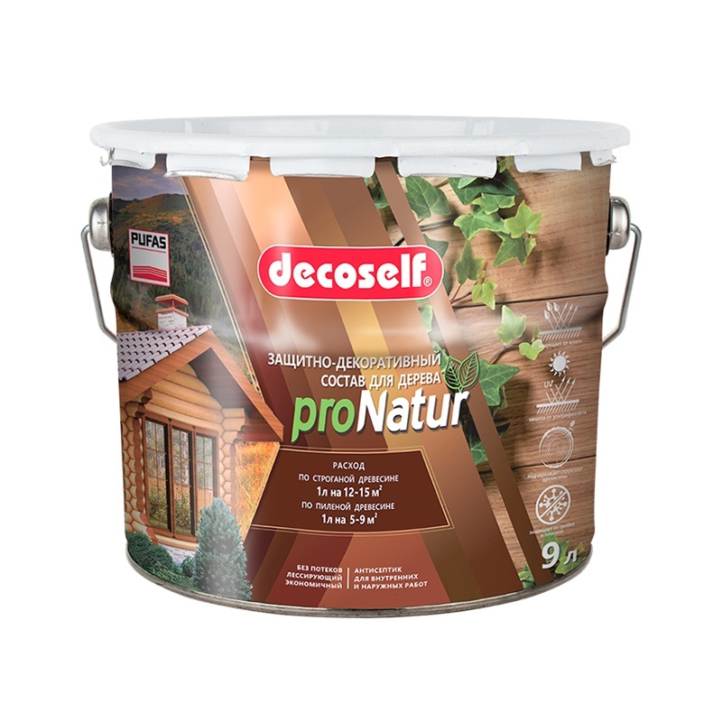 Рекомендуем купить Антисептик лессирующий для дерева Pufas Decoself орегон (9 л)