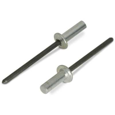 Рекомендуем купить Заклепка вытяжная закрытая 6,4x12,5 со стандартным бортом, алюминий / фосфат. сталь