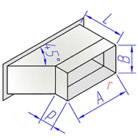 Купить врезка прямоугольного сечения косая в прямоугольный воздуховод оптом | ПРОТОРГ