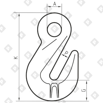 Крюк грузовой укорачивающий 31.5 т, кл.пр. 8 - №2