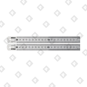 Линейка Biber 40163 400 мм нержавеющая сталь, двухсторонняя шкала - №1