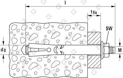 Втулочный анкер с гайкой fischer FSA 8/65 B M6 8x115/65 мм, оц. сталь - №2
