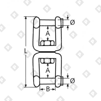 Вертлюг АРТ 8535 вилка-вилка со штифтом с внутренним шестигранником  19мм, нерж. сталь А4 - №3