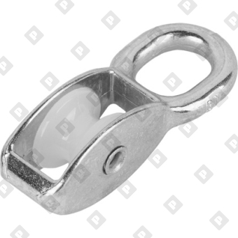 Блок одинарный 2 1/2" (65 мм) с пластиковым диском, оц. сталь - №1