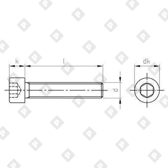 Винт DIN 912 М18x40 с полной резьбой и цилиндрической головкой с внутренним шестигранником, нерж. сталь A4 - №4