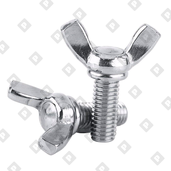 Винт DIN 316 M8x50 барашковый с прямыми лепестками американской формы, кл. пр. 4.8, оц. сталь - №1