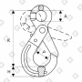 Крюк самозакрывающийся с проушиной 12.5 т, кл.пр. 8