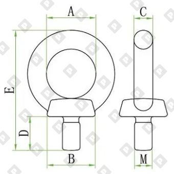Рым-болт DIN 580 M8, нерж. сталь A4 - №2