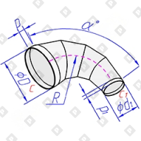 Отвод круглого сечения конический - №1