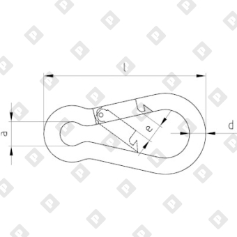 Карабин пожарный din 5299С 14x180, оц. сталь - №2