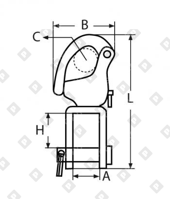 Карабин пеликан ART 8262 87мм с вертлюжной скобой, нерж. сталь А4 - №2