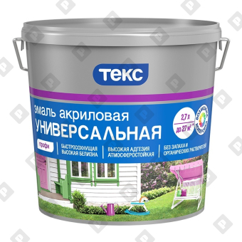 Эмаль универсальная Текс акриловая глянцевая А (2,7 л) - №1