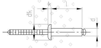 Заклепка вытяжная ISO 15983 5x12 со стандартным бортом, нерж. сталь A2 / нерж. сталь A2 - №4