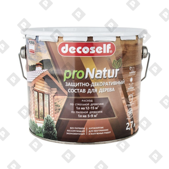 Антисептик лессирующий для дерева Pufas Decoself махагон (2,7 л) - №1