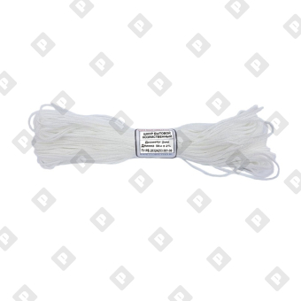 Шнур хозяйственно-бытовой с сердечником D=2 мм белый (моток 50 м) - №1