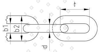 Цепь короткозвенная DIN 766 Ø2x12, нерж. сталь A4 - №3
