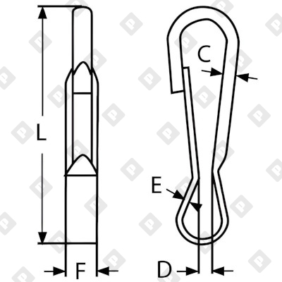 Карабин пружинный симплекс ART 814387 30 мм, нерж. сталь A2 - №2