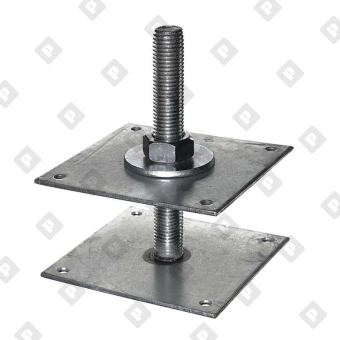 Анкер регулировочный по высоте ARH 120x120x4мм М24, H=200, оц. сталь - №1